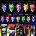 C9 RGB Smart Christmas Lights, 66 Feet 100 LED C9 Color Changing Lights with Music Sync Remote APP, Waterproof Commercial Grade Extendable C9 String Lights for House Indoor Outdoor Xmas Tree Decor
