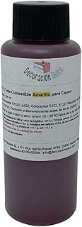 Botella de tinta comestible de 100ml Color Amarillo para usar con impresoras Canon. Bramacartuchos, envío desde Madrid (Amarillo)