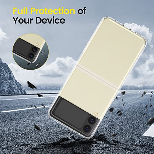 Image of VEGO for Galaxy Z Flip 3 2021 Case, 10X Anti-Yellow Heavy Duty Military-Grade Shockproof Protective Polycarbonate Phone Case, Slim Thin Cover for Samsung Galaxy Z Flip 3 5G - Full Clear