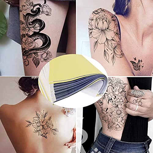 Sacnahe Tattoo Stencil Transfer Paper 30 Sheets 4 Layers A4 Tattoo Transfer Carbon Paper 8.5" X 11" Tattoo Transfer Paper (30Pcs Tattoo Transfer Paper) #TOP5