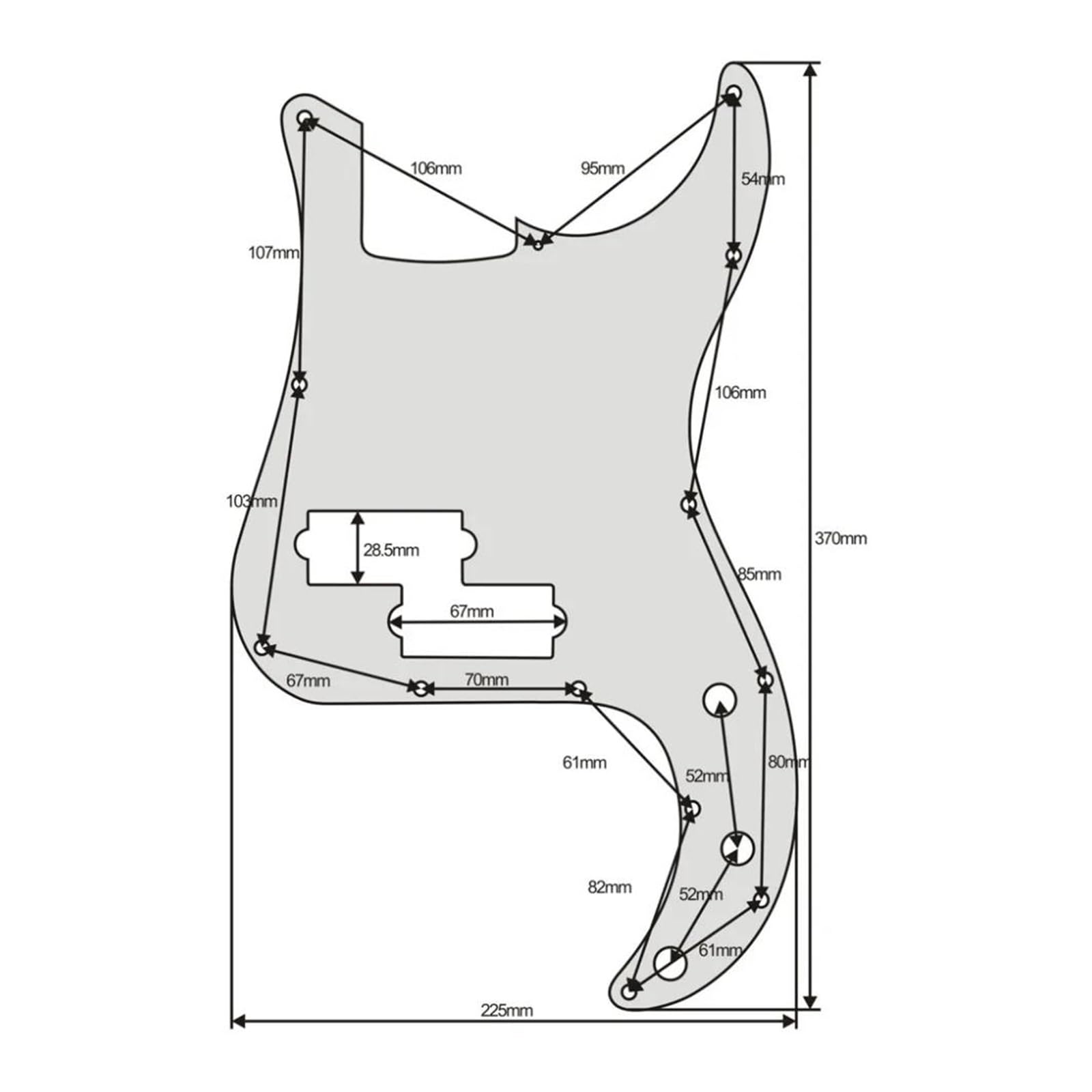 maskownica do gitary elektrycznej 1PC Electric Bass Pickguard PB 4 String Scratch Plate & Screws, 4 kolory do wyboru(Red Tortoise 4ply)