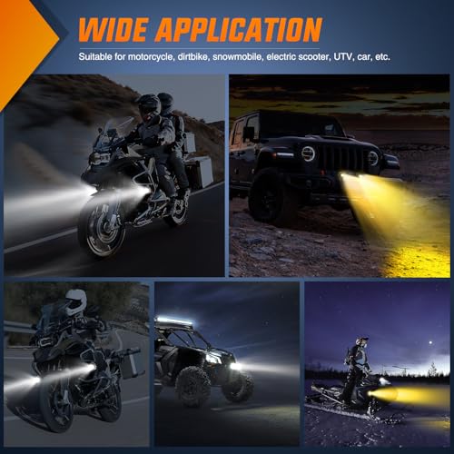 Image of Nilight Motorcycle Driving Lights 1.7 inch White Amber Spot Beam Fog Light LED Pods IP67 Waterproof Auxiliary Offroad Lighting for Motorbike Dirt Bike e-Bike Scooter Snowmobile ATV UTV SUV Truck