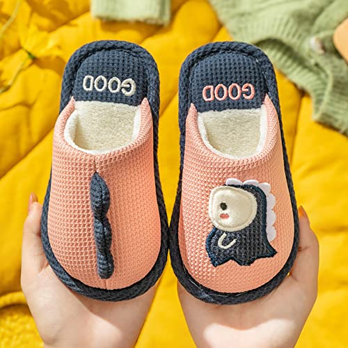 Unisex Kids House Slippers Bedroom Home Cartoon Cotton Warm Plush Slippers Winter Toddler Kid Spa Slippers for Girls2