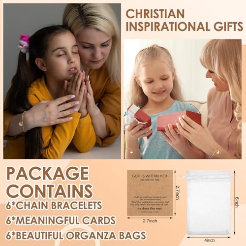 Tondiamo 6 Pcs Mustard Seed Faith Bracelets with Cards Mustard Seed Link Bracelet Jewelry Bulk Catholic Christian Birthday Gifts for Women Inspirational Religious Christian Gifts3