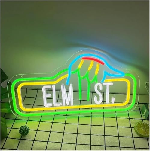 Lampe néon Elm Street LED verte lumineuse décoration murale