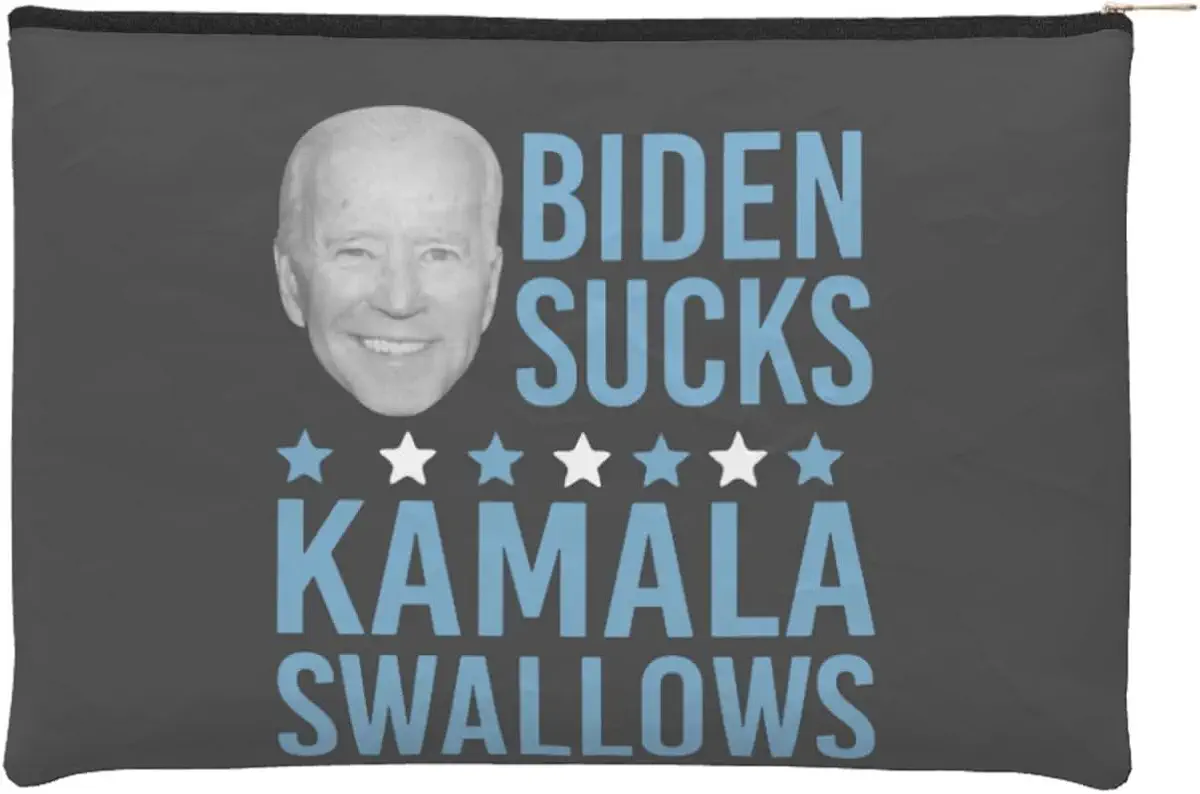 Biden Sucks Kamala Swallows Funny Joe Biden Kamala Harris Eco-Friendly Reusable DuPont Paper Cosmetic Bag