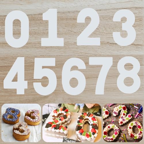 OIOYLEY Stampi per Torte Digitali in Acrilico Number Torta Number Torta Figura Grande Numero da 0 a 8 per Crema di Torta alla Frutta, numero torta stampo, modello numero di torta (14 pollici, 35.5CM)