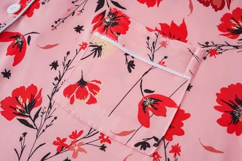 Vozanet Women's Pajamas Set Button Down Short Sleeve Shirt and Pants Soft Knit Polyester Lounge Sets Plus Size 1x to 5x 5