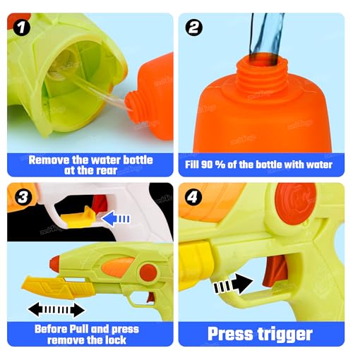 Image of Zest 4 Toyz Holi Water Gun for Kids High Pressure Water Pichkari with 1 Herbal Gulal and 100 Water Balloons for Boys and Girls