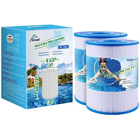 TOREAD NSF-50 Certified Watkins 31114 Replacement Tiger River Spa Filter, Compatible Unicel C-8465, PWK65, Filbur FC-3960, 71827, 71828 Hot Tub Filter, 65 sq. ft Hot Spring Spa Filter (2) Cover