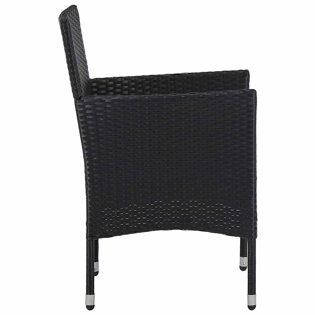 Poly Rattan krzesło ogrodowe zestaw 2 szt. czarne