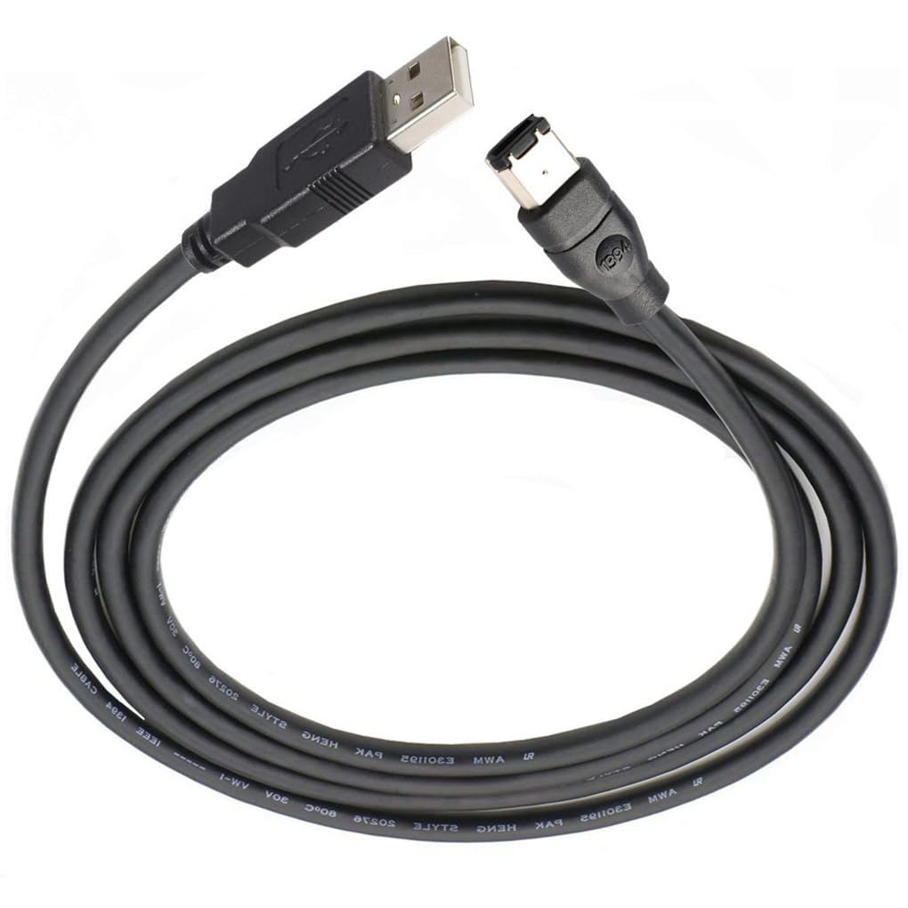 Cavo adattatore Firewires 6 pin a USB da 6 piedi per stampante ABS 1394 Firewires USB AM a 6 pin USB a scheda audio 1394, 1.8 metri