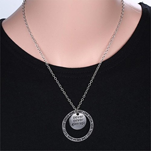 Luvalti Never Give Up Pendant Necklace - Great Secret Santa Or White Elephant Christmas Holiday Gift #TOP5