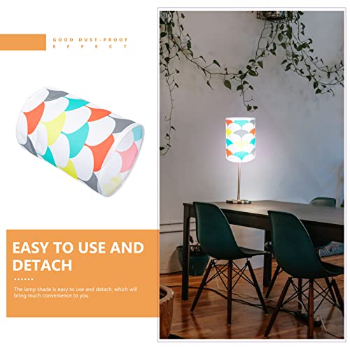 Osaladi E27 Cloth Lamp Shade: Desk Lamp Shade, Light Accessory Lampshade Replacement, Lamp Cover For Home, Table/Floor Lamp, Hanging Light (Colorful Waves) #TOP7