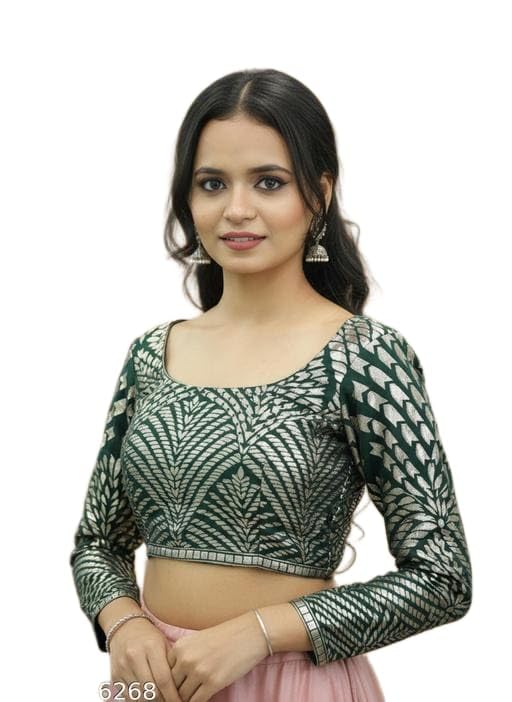 payu Women's Embroidered Blouse Material | 1 Meter Unstitched Fabric | Blouse Piece Only-picture-12