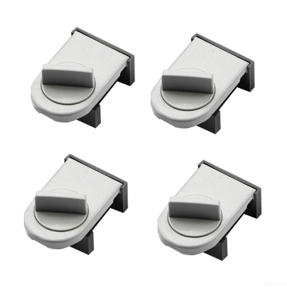 4 No-Drill Sliding Door Lock: Safety Window Lock With Anti-Fall Feature, For Home replacement-accessories(Silver)