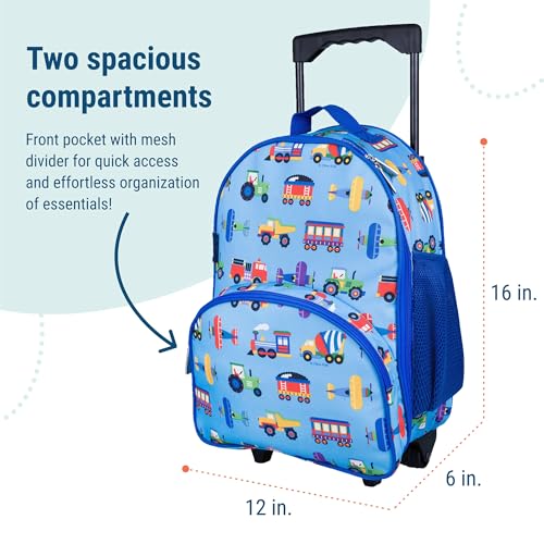 Wildkin Kids Rolling Luggage – Carry-On Size for School & Overnight Travel4