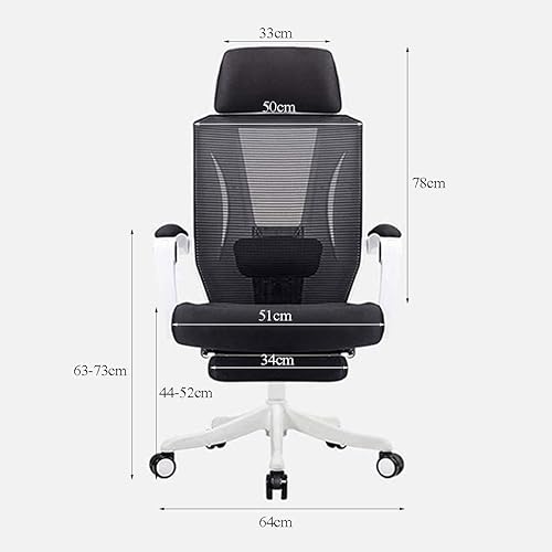 Miniatura 2 de Silla de oficina reclinable ergonómica de malla para computadora, silla giratoria ejecutiva de escritorio de oficina con reposapiés oculto y soporte