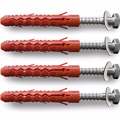 4 X 100 mm à tête hexagonale à vis à bois plaqué zinc maçonnerie Rawlplug Rondelle Full M10 x 100 x 5 Coach