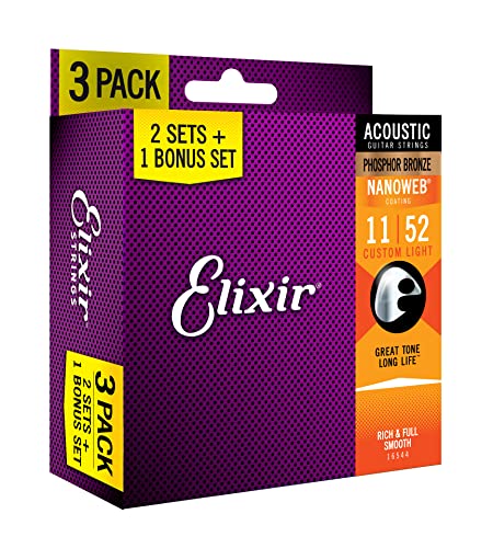 Elixir Cordes 16544 Cordes pour guitare acoustique Bronze phosphoreux avec revêtement Extra, Lot de 3 Pièces - Les Beatles, Paul McCartney, John Lennon, RIngo Starr, George Harrison Elixir Cordes 16544 Cordes pour guitare acoustique Bronze phosphoreux avec revêtement Extra, Lot de 3 Pièces – Image 4
