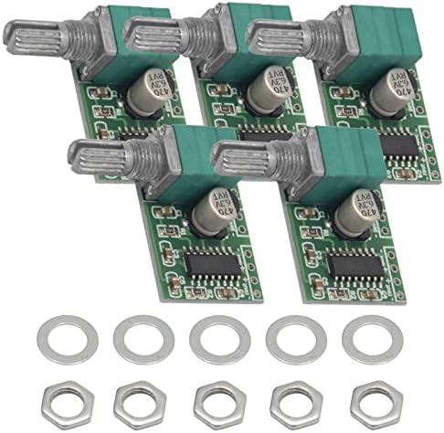 Youmile 6 Stück PAM8403 3W 3W digitale Leistungsverstärkerplatine DC5V Zweikanal Stereo Leistungsverstärkermodul mit Potentiometer zur Lautstärkeregelung mit Knopfkappe, 3.5mm Audiobuchsenkabel