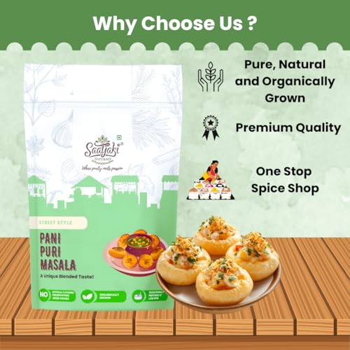 Image of Saatyaki Naturals PaniPuri Masala -250gm| Pure Authentic Indian spice blend for Tangy-Spicy Golgappa Pani Mix | Street-Style Flavour | No Preservatives | Ready to Mix | Natural Ingredients
