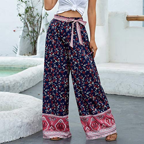 Zomerbroek voor dames, lange strandbroek, dunne zomerjoggingbroek, hippiebroek, pompbroek, lange harembroek, boho-broek met zakken, vrijetijdsbroek, zomerbroek, yogabroek, vintage broek met wijde pijpen - Afbeelding 5