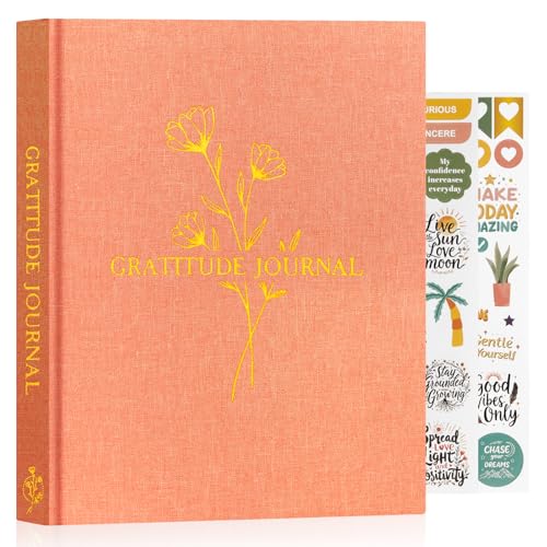 Lanpn Diario de Gratitud Y Manifestación para Mujer Hombre, Journal 5 Minutos las Gratitudes con Afirmaciones, Cuaderno de Agradecimiento Guiado, Personal Growth Reflexión 4 Meses, Inglés, Rojo