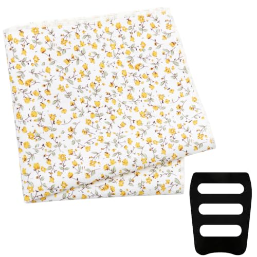 Image of Floral Pocket Squares for Men with Holder Printed Flower Mens Handkerchief Cotton Suit Pocket Hanky for Wedding