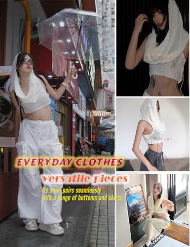 Image of Rave tops for women Knitted Hoodie Sweater Vest Sexy Streetwear Sleeveless Hollow Crop Top