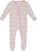 Vista 33 de KicKee Baby & Toddler - Pijama de viscosa ultrasuave de bambú con patas abatibles y puños