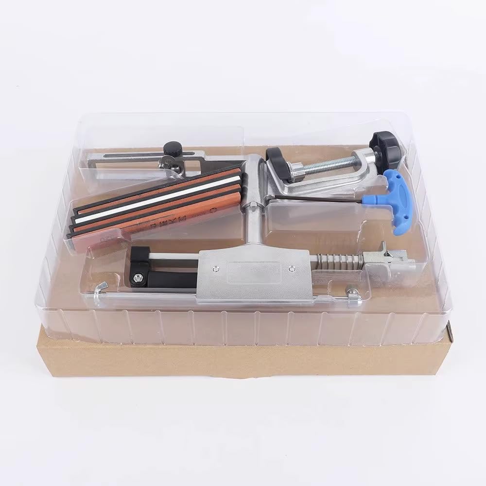 Toplionace Afilador de ángulo Fijo Profesional con ángulo Ajustable de 15° a 35°, Soporte de Acero Inoxidable para Afilar Cuchillos, Piedra de Afilar para Cocina Casera, Kit de Pulido de Diamante