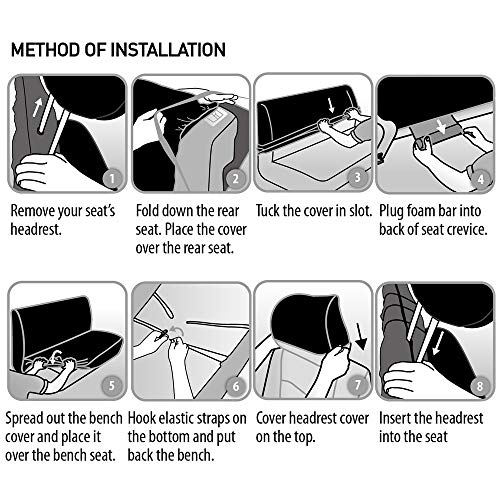 Elantrip Waterproof Rear Bench Car Seat Cover Seat Protection Mixed Material With Eva Material Increased Size, Suitable For Car Suv Truck, Black 3 Pcs, Quick Installation #TOP6