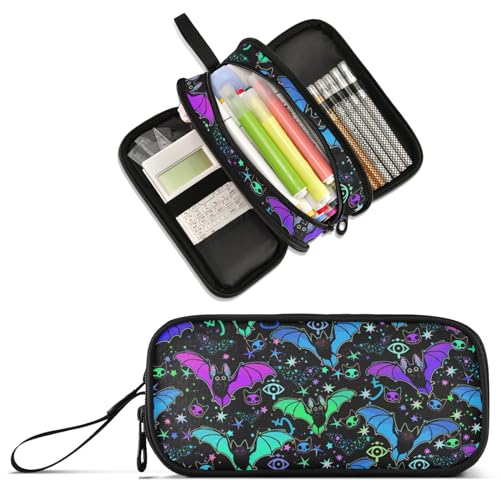 Image of Magic Bat Large Capacity Pencil Case Pencil Pouch Pen Box | 3 Compartment Large Storage Pencil Bag for Adults School Office Teen Girl Boy Men Women