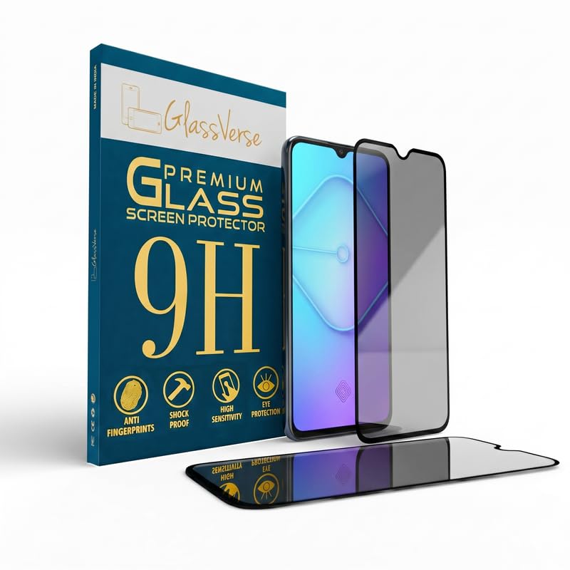 Image of GlassVerse Privacy Tempered Glass for Vivo S1 Pro | Anti Spy Screen Protector, 9H Hardness, Edge to Edge, Case Friendly, Hassle-less Installation Kit Included. (Pack of 2)