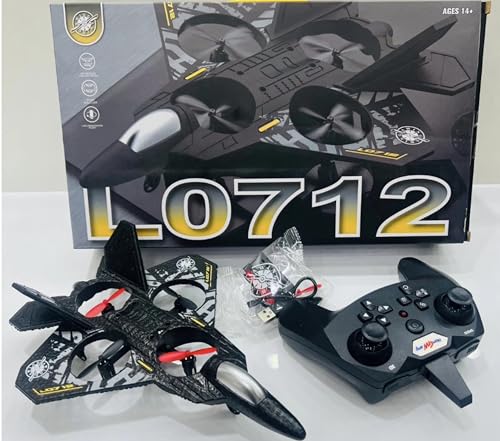 Drones for Kids | 2.4GHZ RC Plane Remote Control Airplane RC Helicopter 360 Flip Fighter Jet Toy with Colorful LED Navigation Light Blue Remote