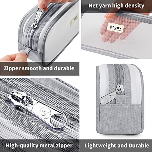 Image of Fancy Forest Clear Mesh Pencil Case, Large Capacity Pen Case for School Exam & Students