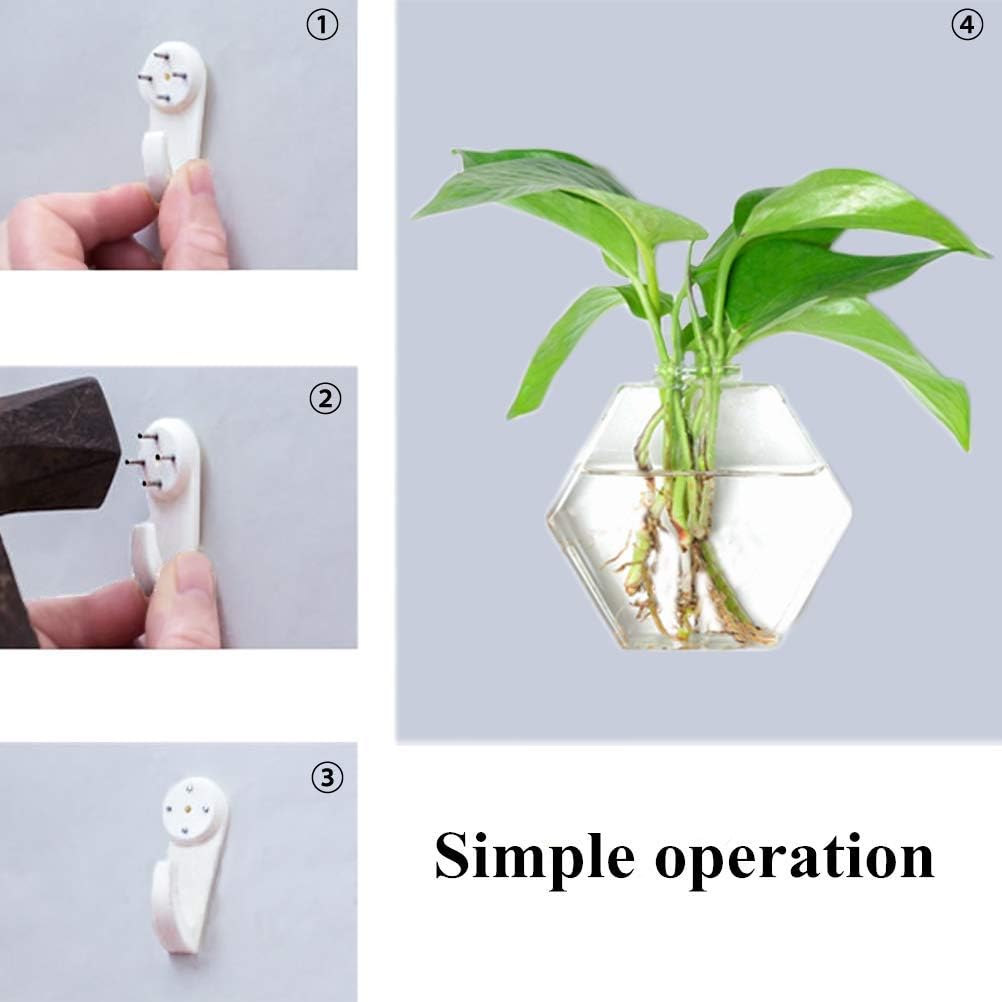 Kingbuy Wall Vase 3 Pack Large Wall Terrarium and 3 Pack Medium Wall Glass Planter for Propagating Hydroponics Water Plants Home Office Decor