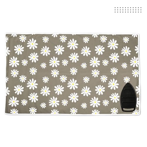 Image of Encasa XO Homes Ironing Mat (Large 120 X 70 Cm) With 3Mm Felt Padding,Silicone Iron Rest Protector,Steam Press On Table,Bed,Portable,Heat Reflective,Foldable,Washable,Printed - Daisy Grey