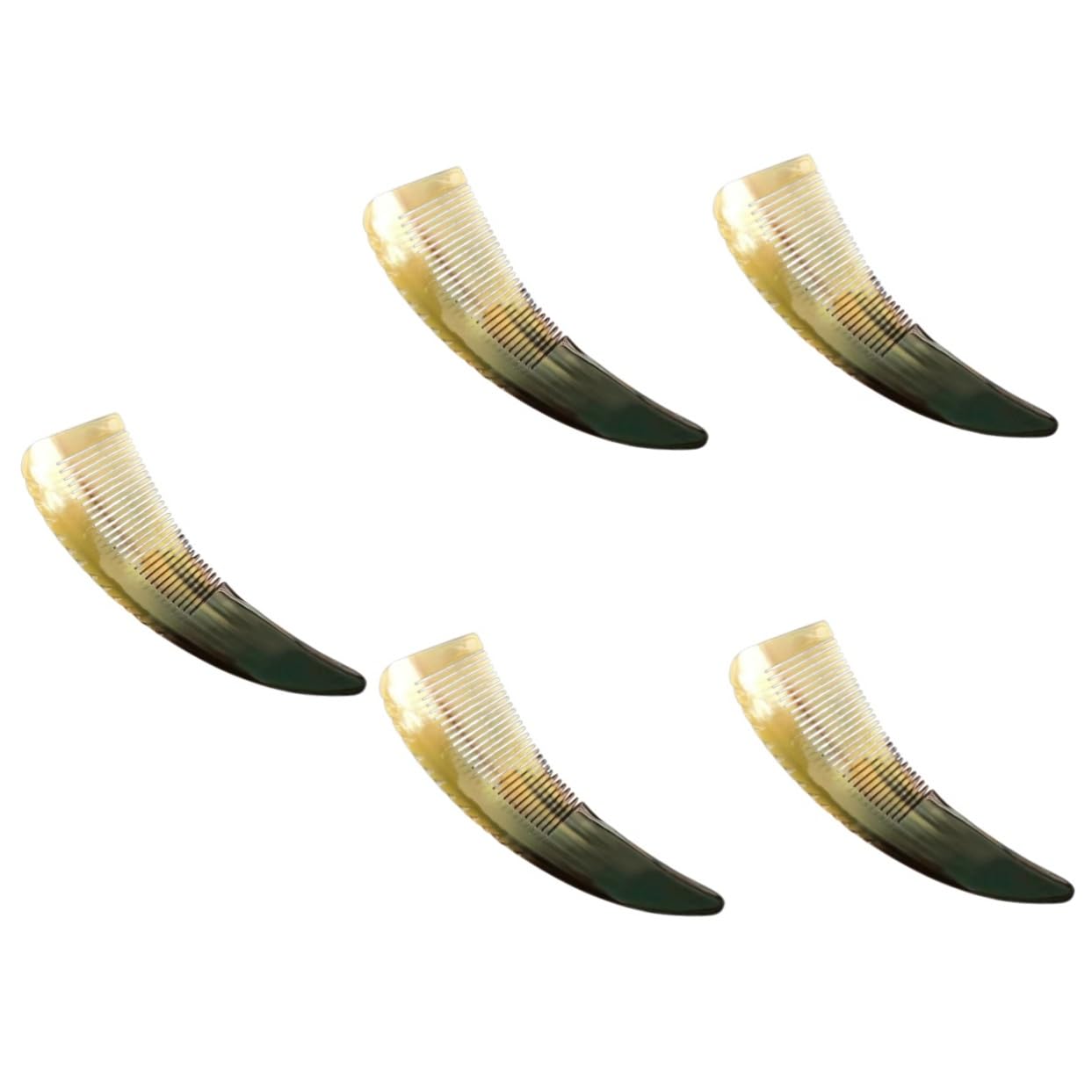 5piezas Peine De Masaje De Cuerno De Buey Natural Para Desenredar Cabello Rizado y Grueso Peine De Dientes Para Peinado De Mujeres Accesorio Estiloso y Duradero