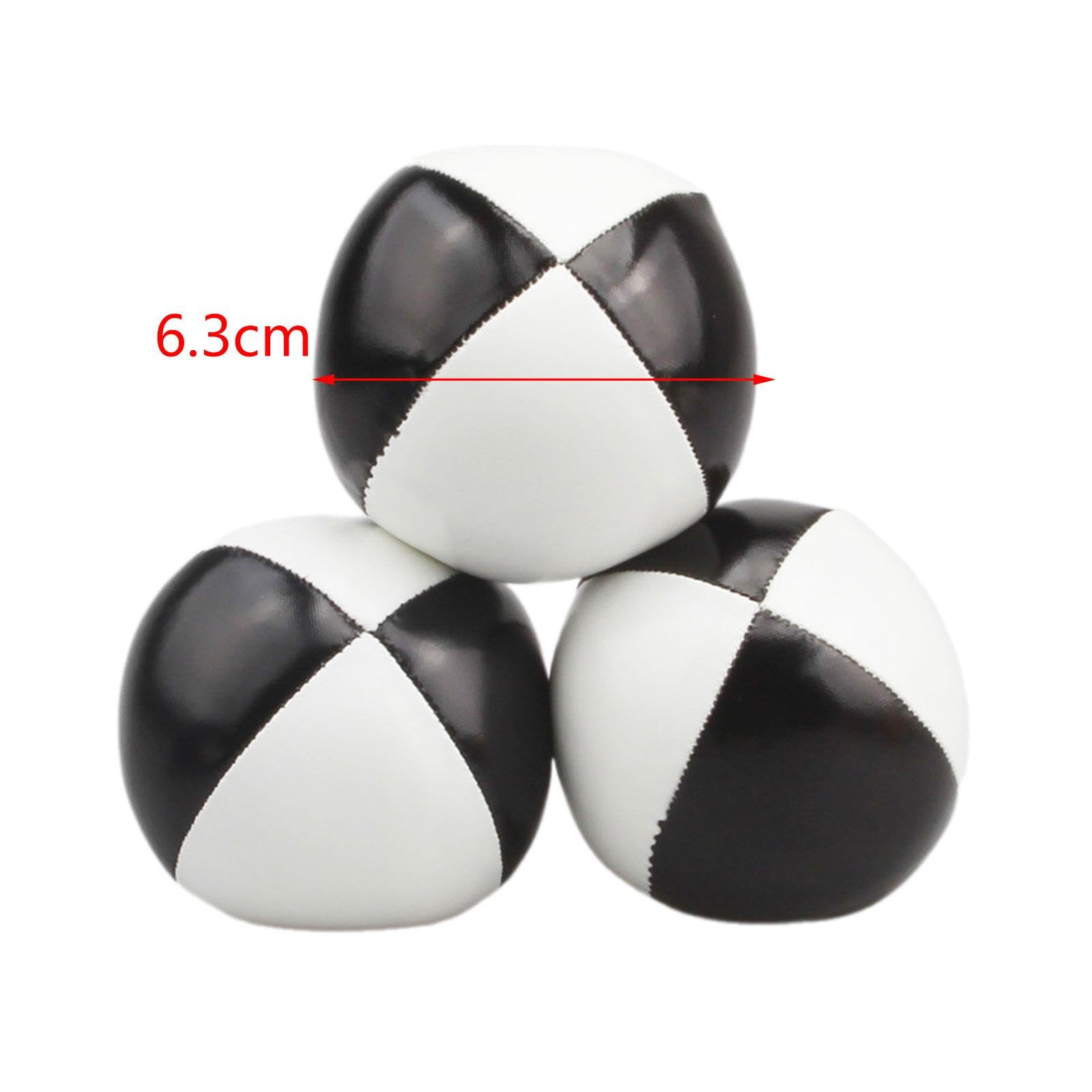 Set di 3 Palline da per Principianti E Professionisti, in Morbido Materiale PU, con Custodia Facile da Riporre. Adatto per L'allenament, Nero Bianco