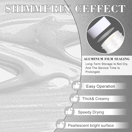 Image of Acrylic Paint Metallic Pearlescent,80ml Pearl Acrylic Paint for Art Painting, Hand-crafts, Non-Toxic, Non-Fading Ideal for Canvas, Wood, Fabric, Ceramic, Stone, Craft Supplies