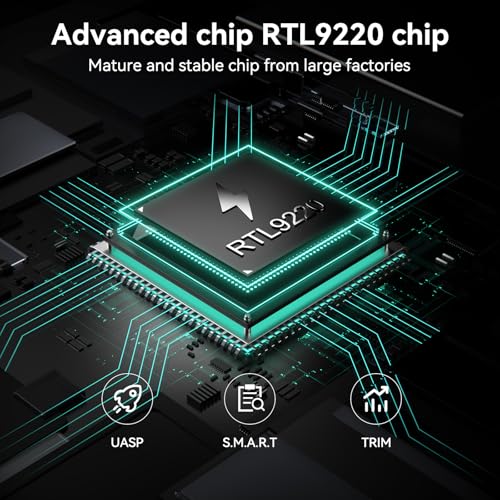 Image of M.2 NVMe SSD Enclosure,USB 3.2 Gen 2 to NVME PCI-E SATA M-Key /(B+M) Key Aluminum External Case Reader Support UASP Trim for 2230 /2242 /2260 /2280 NVMe SSDs