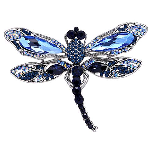 Cngstar Insect Dragonfly Rhinestone Pins Badge Brooches for Women Men Fashion Jewelry Retro Boutonniere Hijab Pins