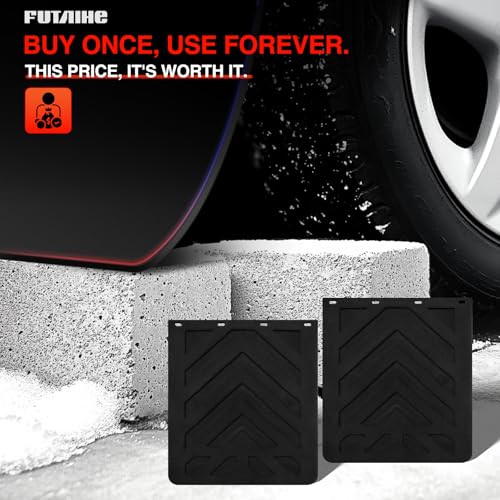 Image of Mud Flaps for Semi Trucks Black Polymer Tractor Trailer Heavy Duty Rubber Mudflaps Oversized Splash Guard, 24 x 36Inch, 2PCS
