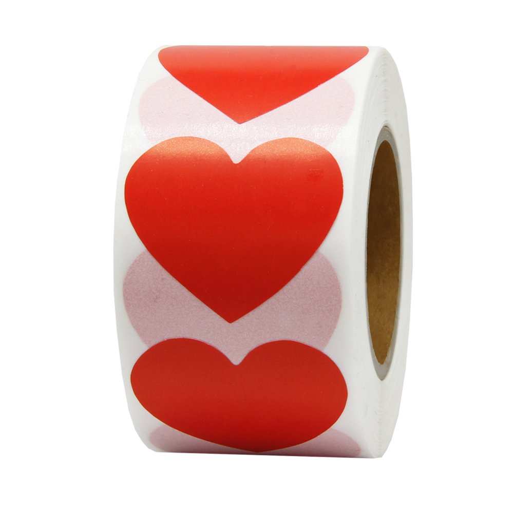 Hcode 1.5'' Color Coding Dot Labels Love Heart Shape Natural Paper Adhesive Label 500 Stickers per Roll