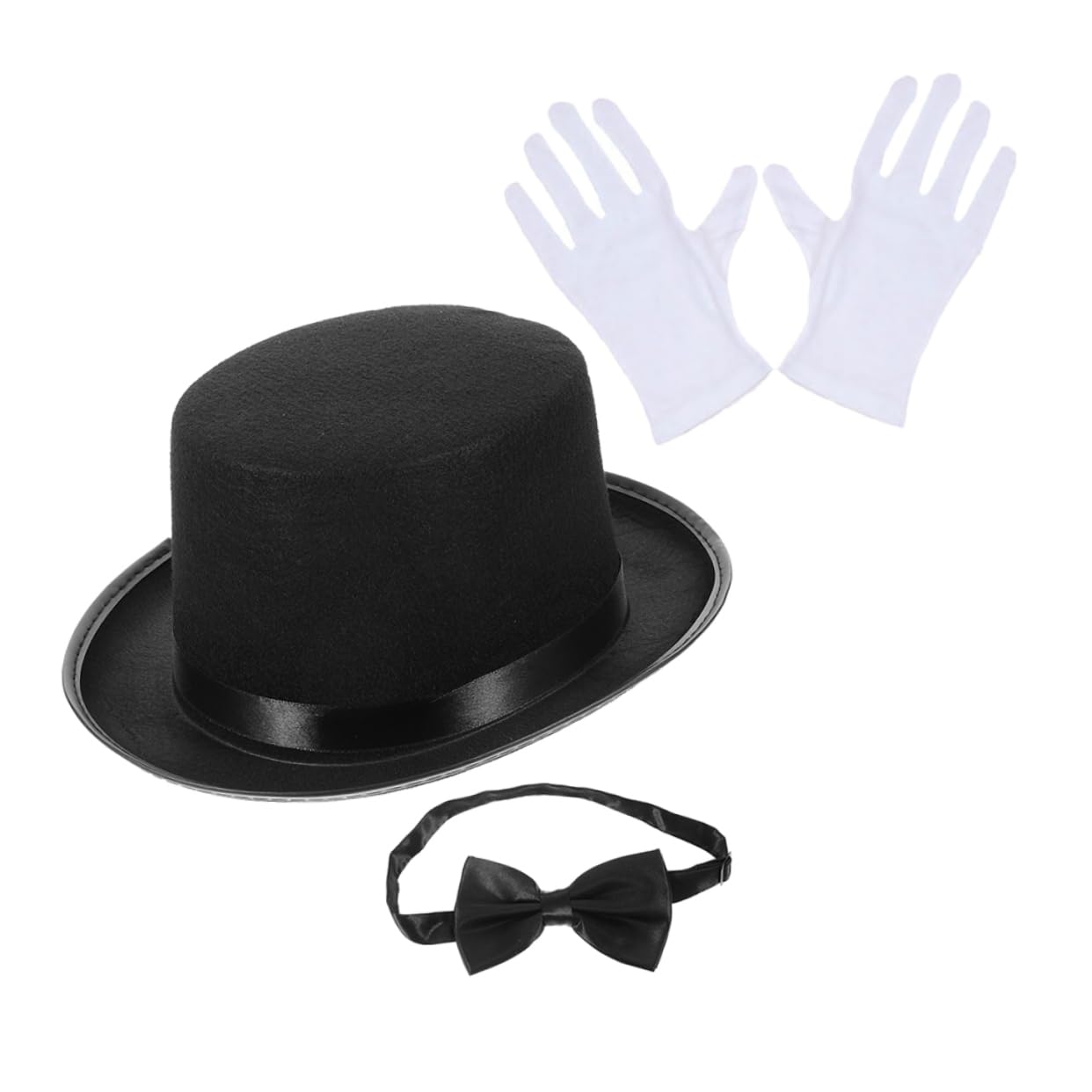 KOMBIUDA Deluxe Detective Accessories Set Top Hat Bow Tie Gloves for Halloween Cosplay