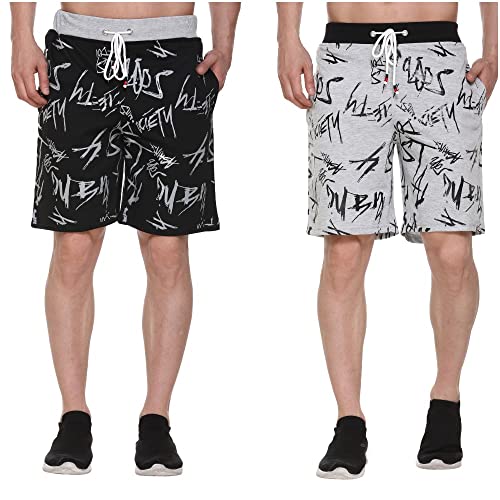 Image of Men's Cotton Sports Shorts with Zipper Pocket (Pack of 2)