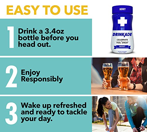 DrinkAde Boost (6 Pack) Hydration & Recovery Drink with Caffeine, Electrolytes, Vitamin B, Milk Thistle for Energy and Liver Detox, Only 5 Calories, No Sugar, Vegan, Non-GMO - Thumbnail 4