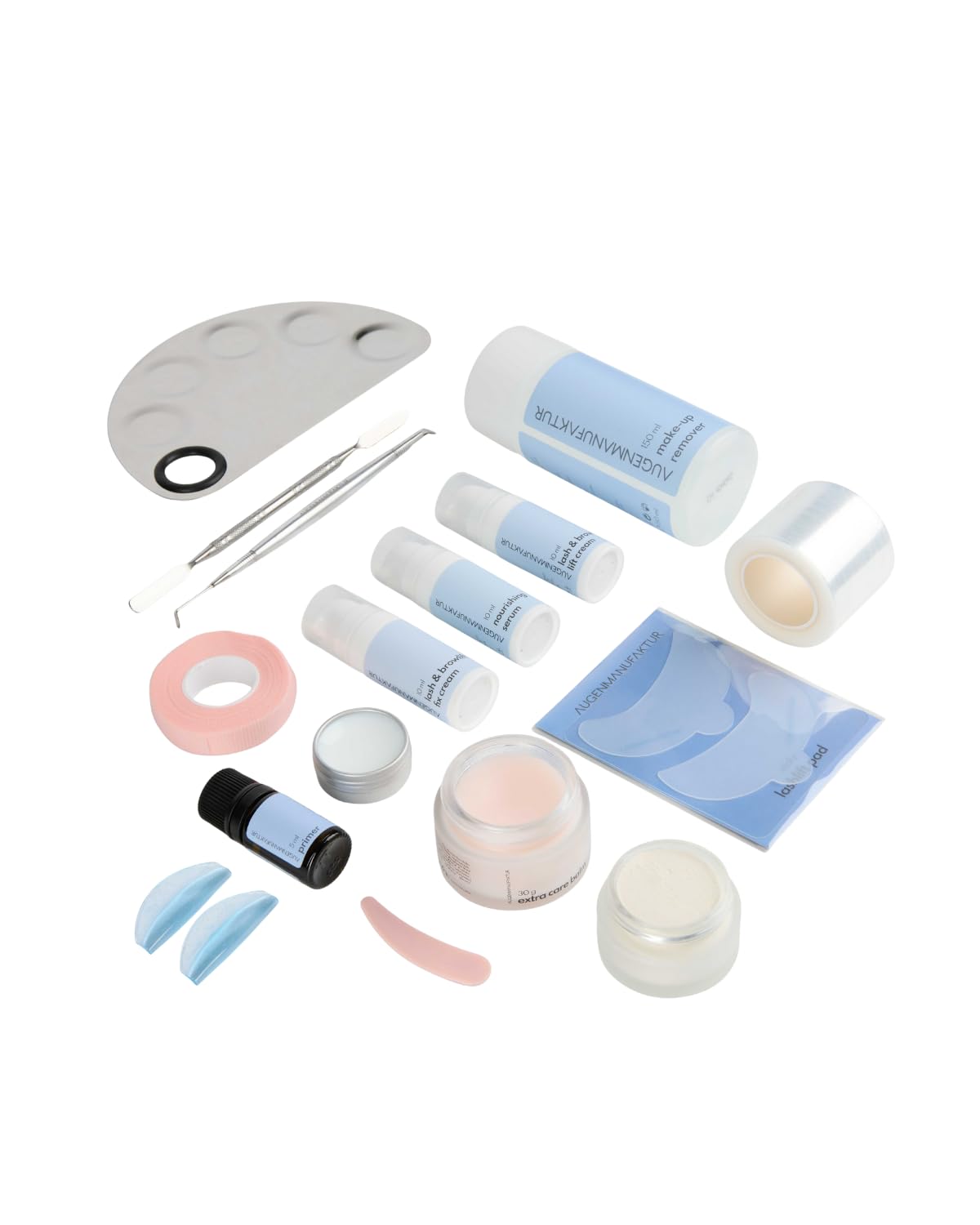 Augenmanufaktur Korean Lash Lifting Set – Wimpernlifting Profi Kit für lange, voluminöse, natürliche Wimpern – Lashlift mit Lotionen, Primer, Double Filler, Fix Balm & Powder